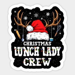 Christmas Lunch Lady Crew Santa Hat Reindeer Xmas Gift Sticker